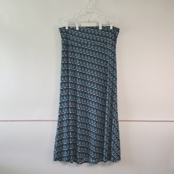 LuLaRoe Maxi Skirt 2XL Geometric Artsy Comfortable Stretchy Flowy Colorful - Picture 1 of 11
